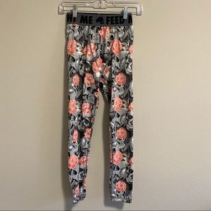 Feed Me Fight Me Skull and Roses Leggings